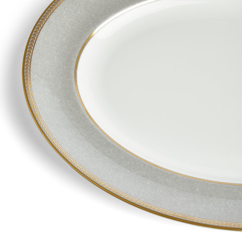 Renaissance Grey Oval Platter 13.75"
