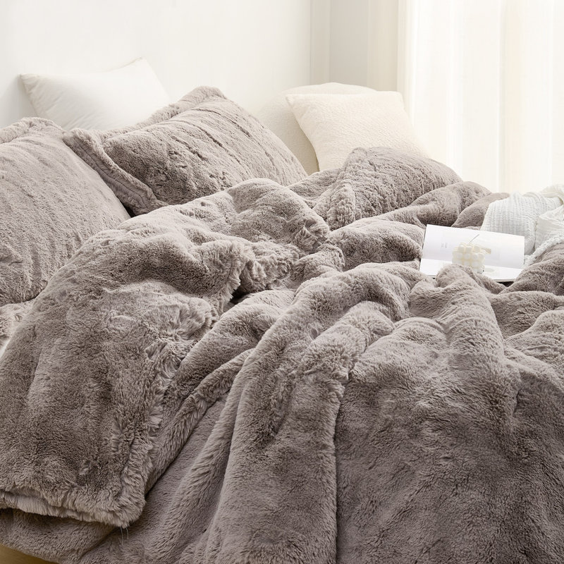 1250 Chunky Bunnies 2X - Coma Inducer Oversized Comforter Set - Taupewood, California King Comforter + 4 Pillow Shams
