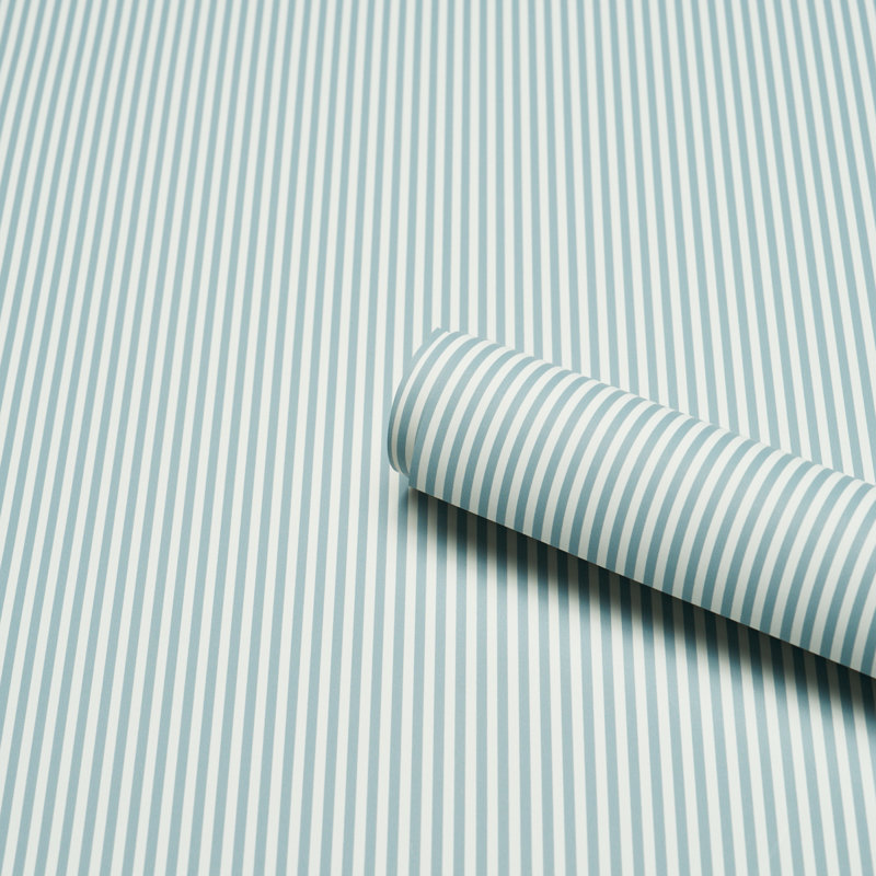 Emma Striped Wallpaper Roll, Chambray