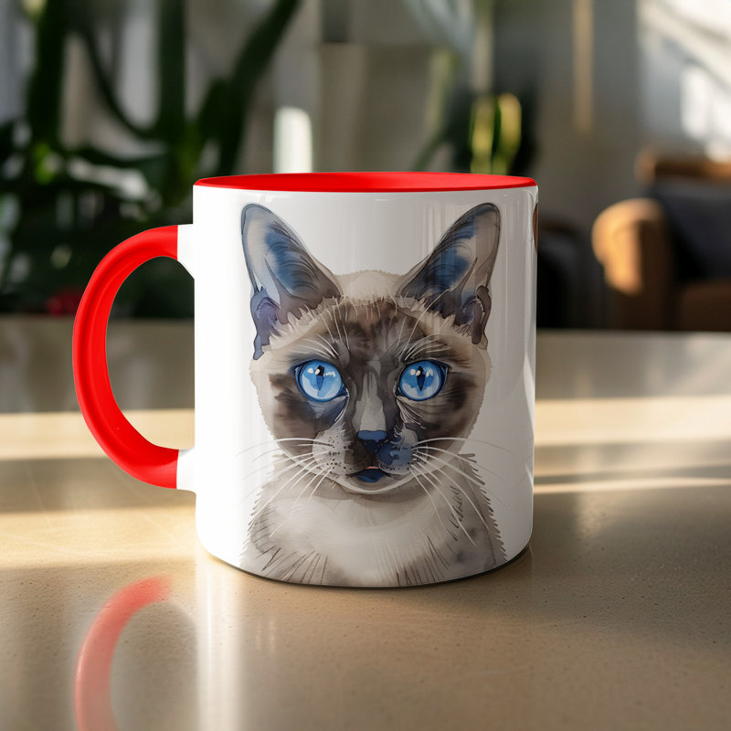 Ceramic Coffee Mug, Red, 4