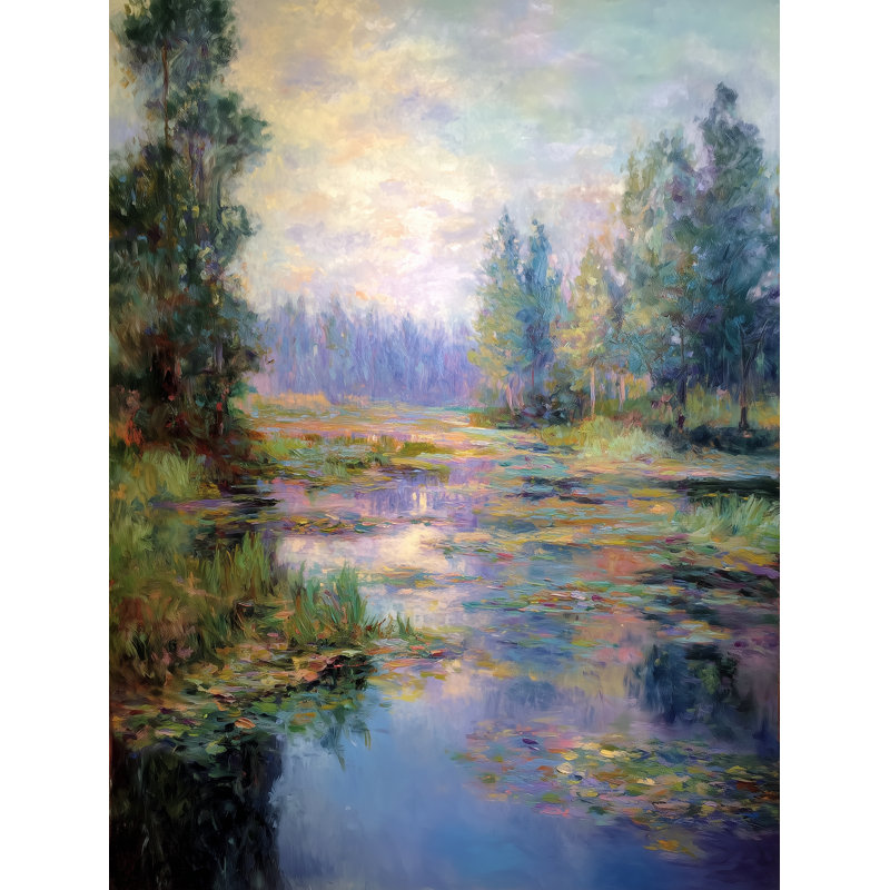 Pastel Marsh Reflection Wrapped Canvas Wall Art, 36"H x 24"W x 1.5"D