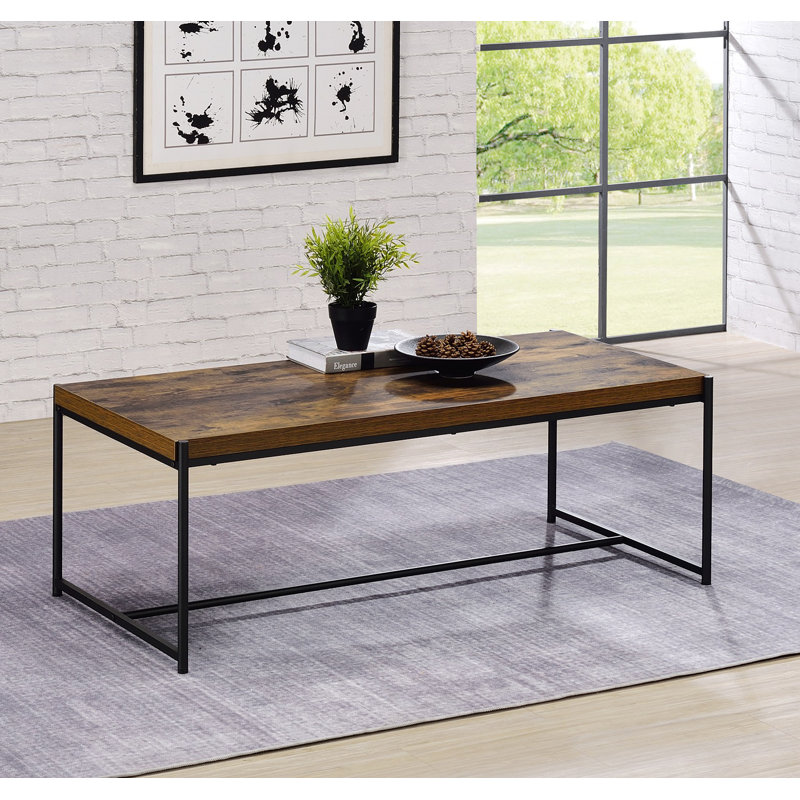 3 Piece Coffee And End Table Set, Brown/Black