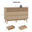 Commode 8 tiroirs, commode, surface rayée et tiroirs sans tiroirs en bois naturel pour le salon, la chambre à coucher, 