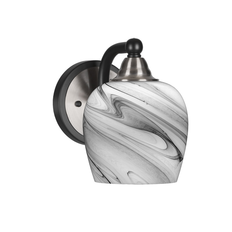 Michell 1-Light Wall Sconce, Matte Black/Brushed Nickel