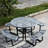 Outdoor Furniture 8-Person Coated Heavy-Duty Picnic Table with Umbrella Hole, Commercial-Grade Patio Dining Table-474210059-474210058