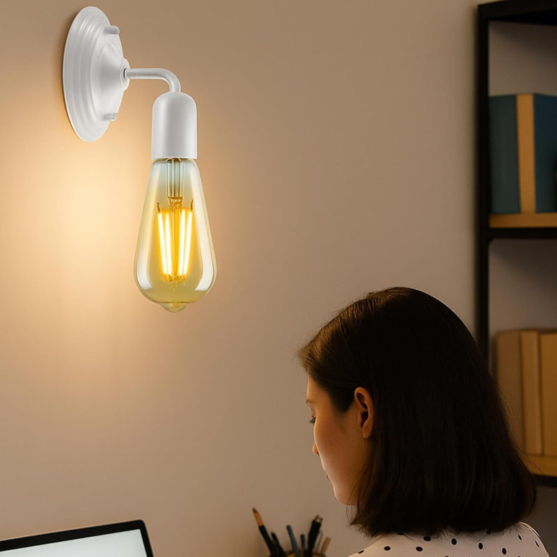 Annebeth Armed Sconce, White, No