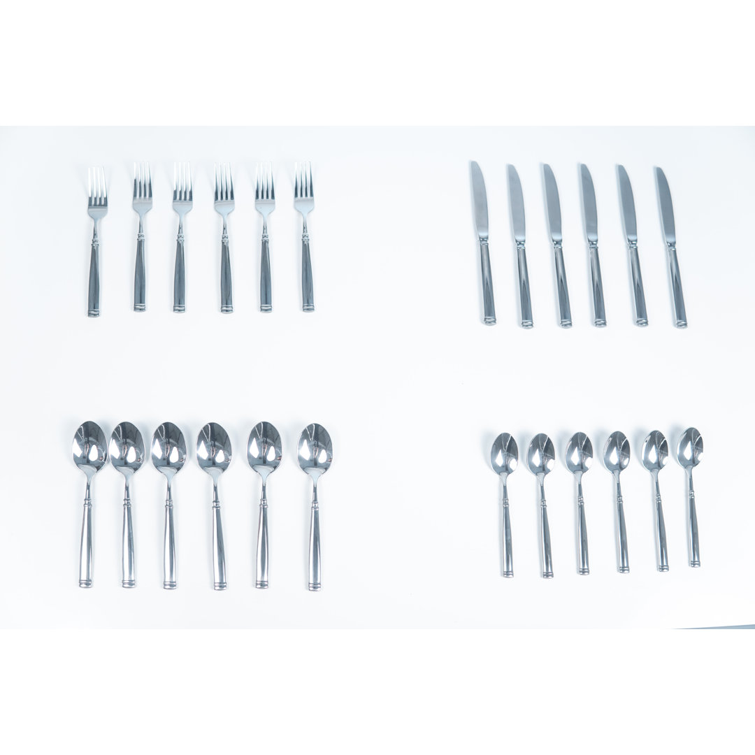24 Piece 18/10 Stainless Steel Cutlery Set, Service for 6