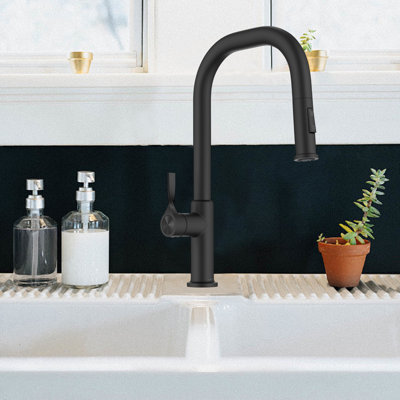 Pull-Down Kitchen Faucet With A 2-Function Sprayer, Pre-Installed Water Line And Installation Hardware