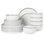 Ensemble de 18 assiettes et bols empilables en porcelaine blanche Gibson Home Rothernberg