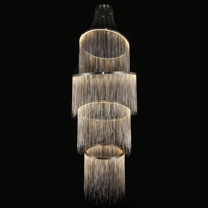 Lustre à niveaux 4 lumières Kovi, Noir mat