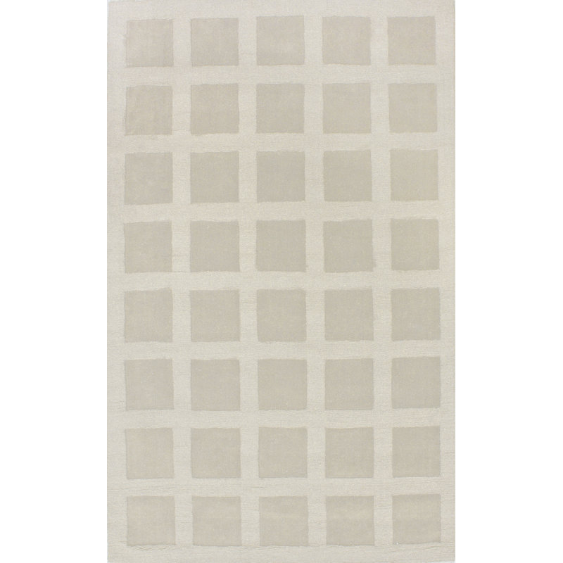 Tapis ivoire à motif de croquis, Rectangle 5 pi x 8 pi