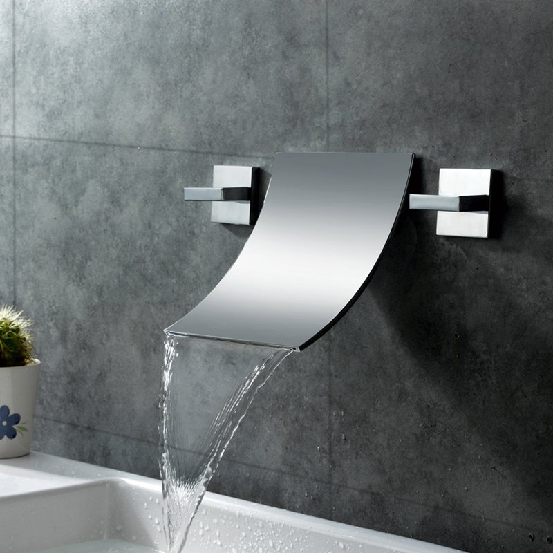 2 Handle Wall Waterfall Faucet Bath Filler
