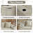61'' W Boneless Bean Bag Sofa Loveseat Faux Fur Upholstered Floor Sofa With Pillows&Cup Holders&Side Pocket-1228746763-1228746761