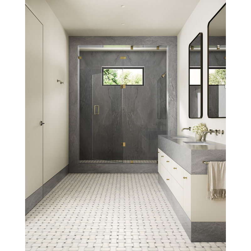 Jumbo Basketweave 12" x 12" Matte Marble Mosaic Floor and Wall Tile , Beige