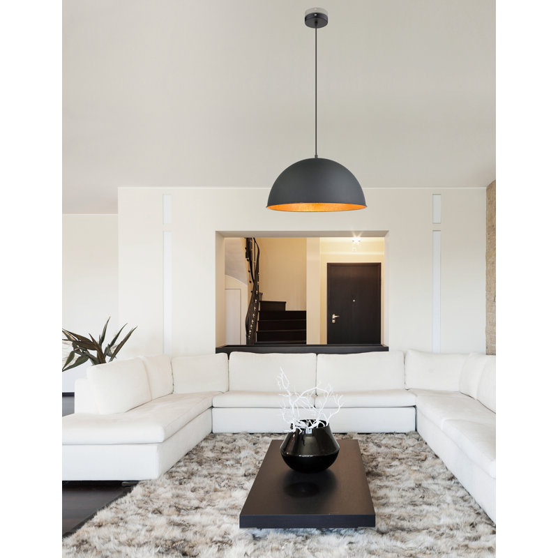 Rodiguez 1 - Light Black Dome Pendant, Black