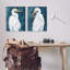 "Elegant Egrets On Blue" par Grace Popp, 2 pièces sur toile-737019415