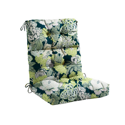 Outdoor High Back Chair Cushions, 44" X 21" X 4" Tufted Adirondack Chair Cushions, Water Resistant Patterned Patio Furniture Cushions With Multiple Color For Garden Rocking Chair,Floral