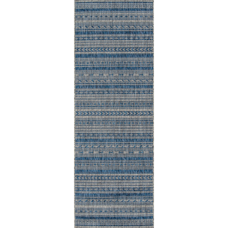 Joyrell Striped Machine Woven Rug , Runner 2' x 6'