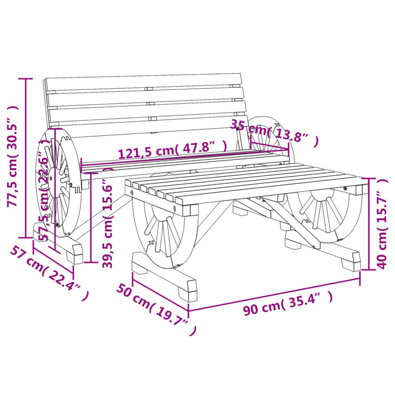 Shamavi Rectangular 2 - Person 90cm Long Picnic Table, White