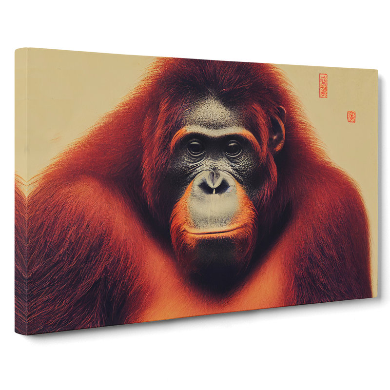 Japanese Orangutan - Wrapped Canvas, 35cm H x 50cm W x 3cm D