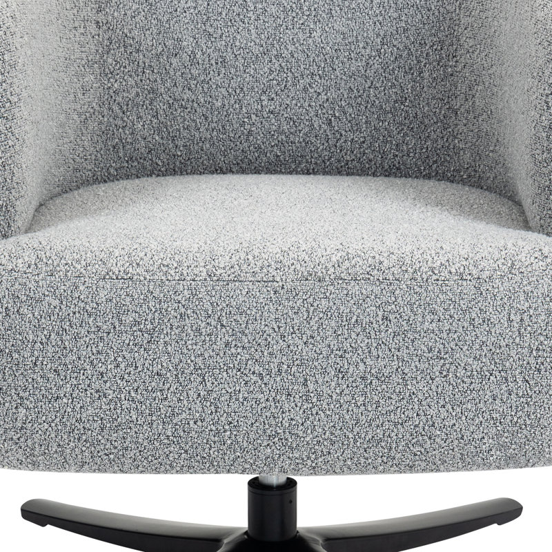 Chaise d'appoint pivotante Cozy - Chaise de lecture moderne en lin pour le salon et les petits espaces, Gris