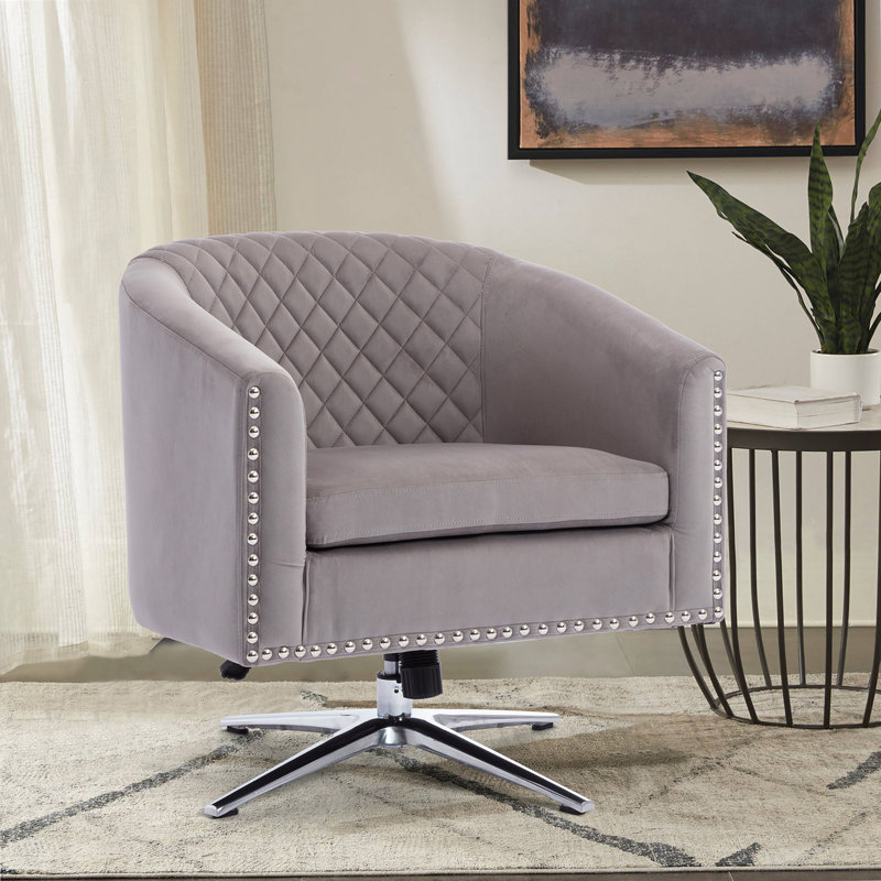 Chaise d'appoint Accent, Velours gris