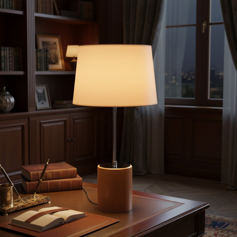 Wooden Base Table Lamp