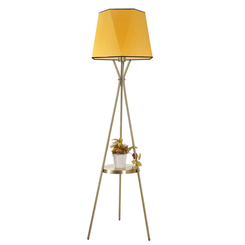 Breigha 165cm Tray Table Floor Lamp, Mustard