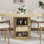 Table de salle à manger de 47 po pour 4 à 6 personnes, table de ferme moderne avec tablette de rangement et tiroir à 2 couches