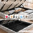 Gerhart  51.5" Luxlury Headboard Hydraulic Lift Up Storage Upholstered Platform Bed,Trapezoid,Chenille Floral,King-1670049986-1670049987