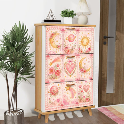 Rangement pour chaussures avec 3 tiroirs rabattables pour organisateur de rangement de chaussures fantaisiste