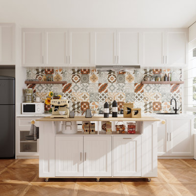 72"W Kitchen Island With Leaf