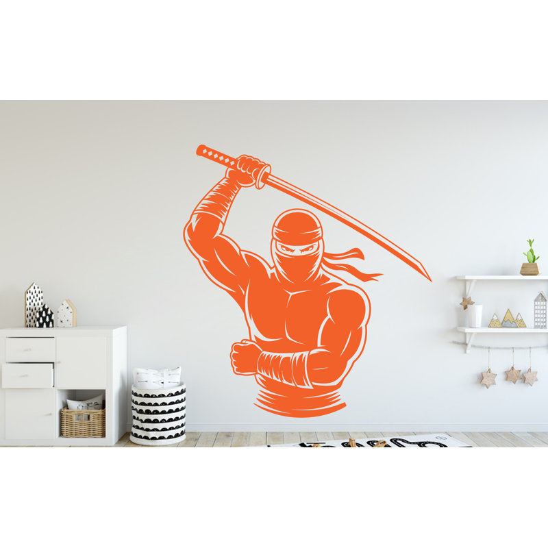 Adhésif décoratif Ninja, H 19 po x l 17 po, Noir