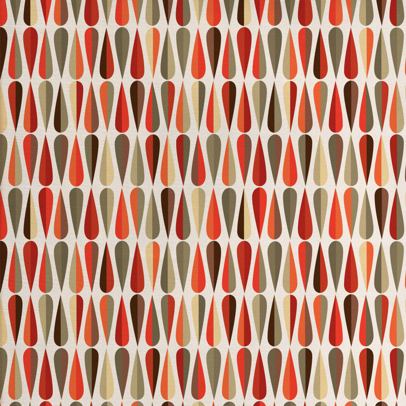 Tissu de forme ronde des années 60 et 70, H 36 po x l 58 po x P 1 po