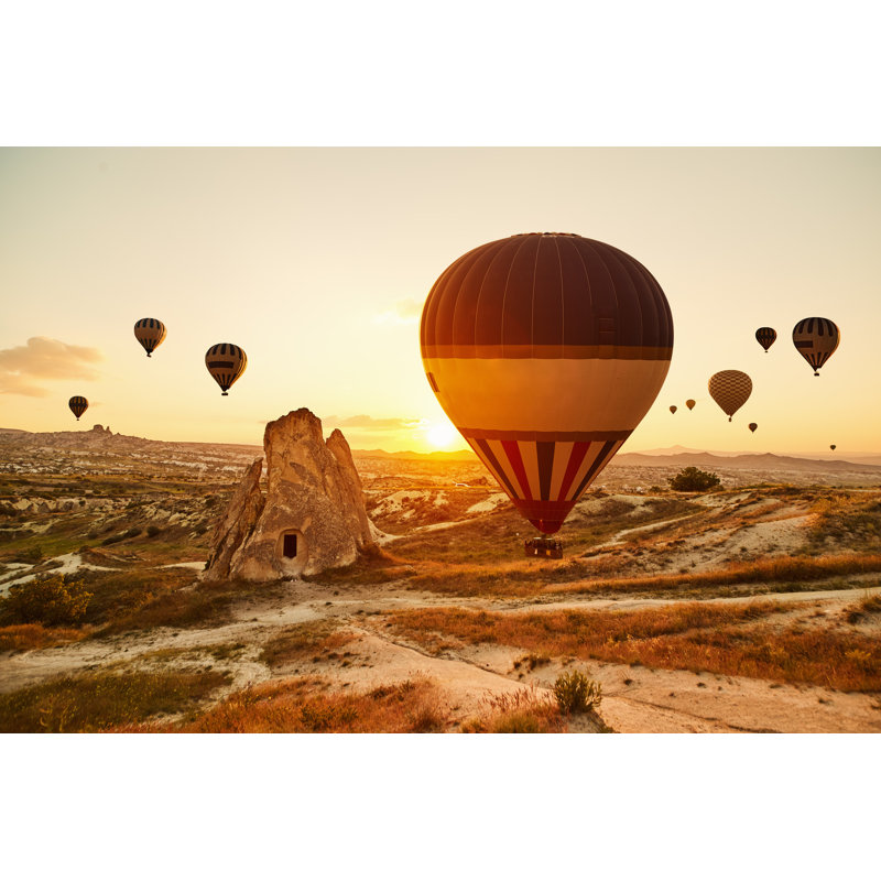 Hot Air Balloons 1 Piece Wrapped Canvas Wall Art, 61cm H x 91cm W