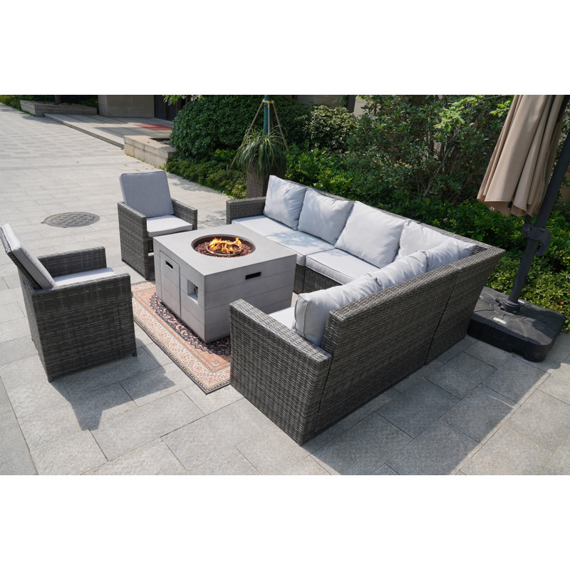 7 - Person Patio Conversation Set with Cushions