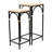 Claudette Set of 2 Rattan Accented Wood & Metal Side Tables