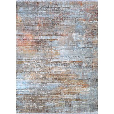 Temaka Modern Edge Sky Blue-Multi Area Rug
