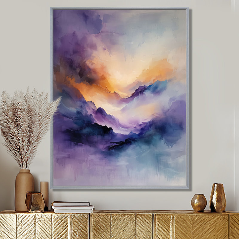 Art sur toile Ghanim, H 40 po x l 30 po, Reproduction avec cadre flottant, Argent argent