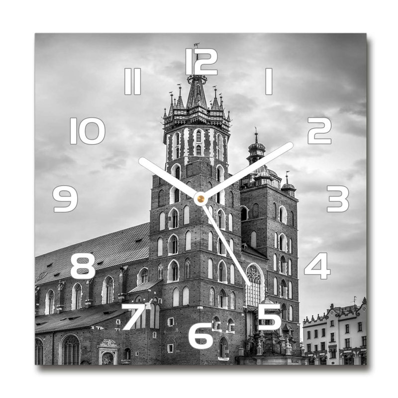 Haritz Glass Wall Clock, White/Grey