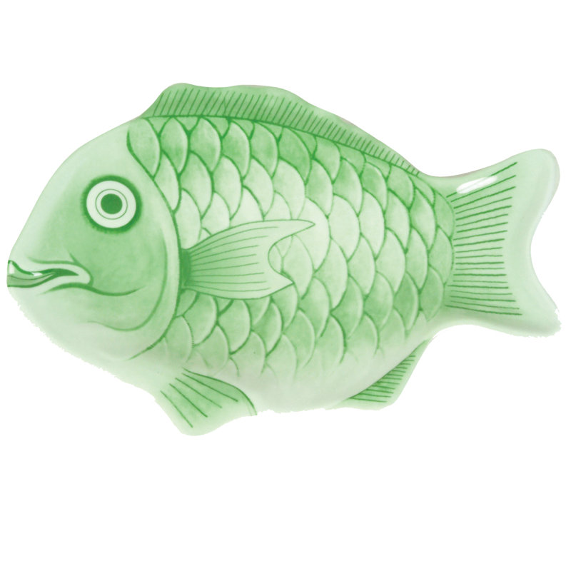  Plateau en mélamine en forme de poisson, H 1,13 po x l 8,25 po x P 11,75 po, Vert