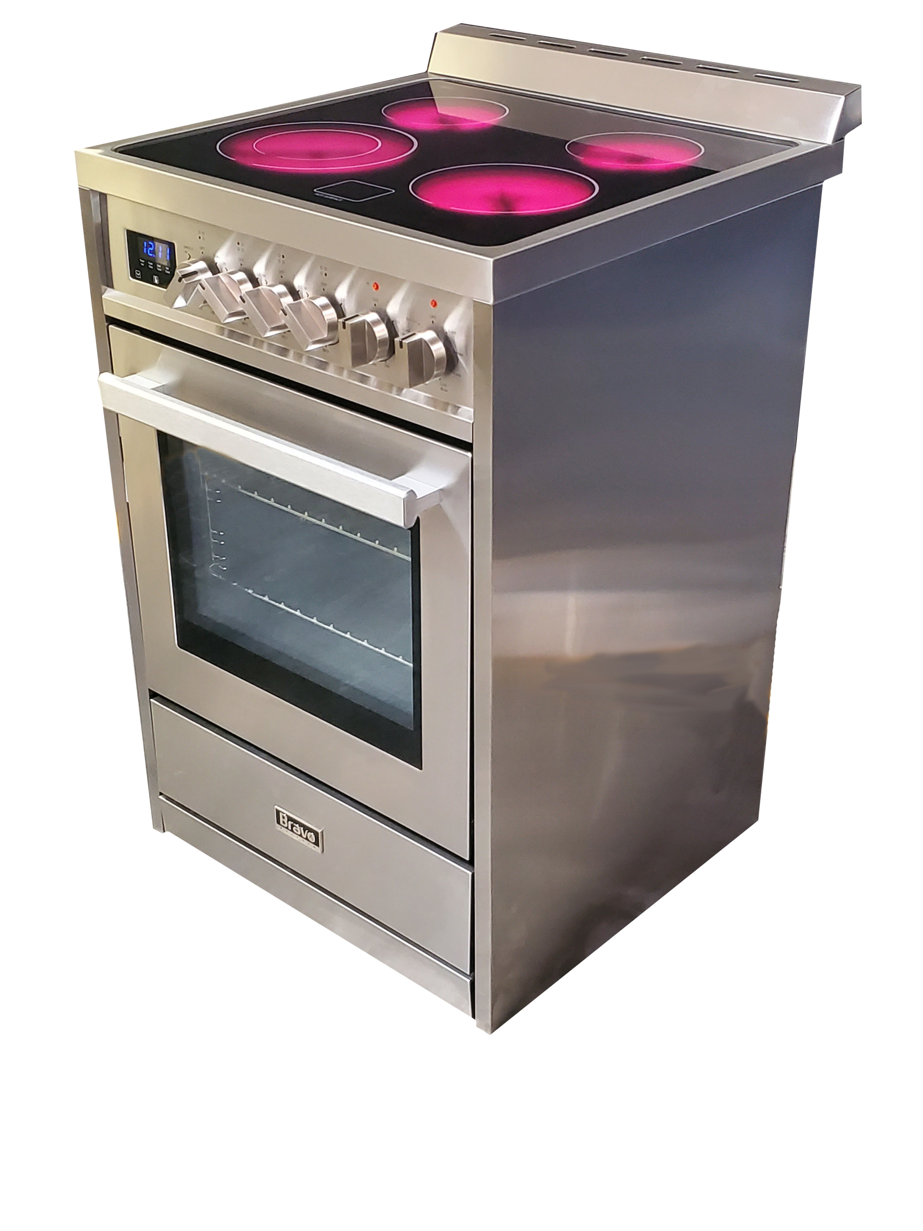 BRAVO KITCHEN 24 2 Cubic Feet Electric Freestanding Range with Radiant  Cooktop