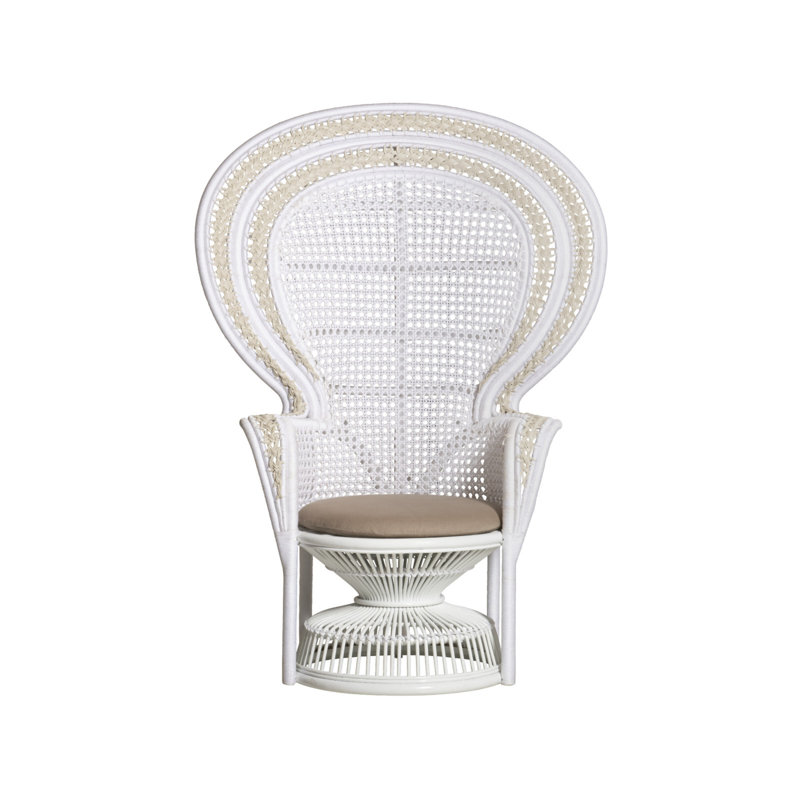 Fauteuil blanc Emanuelle, Linho sable
