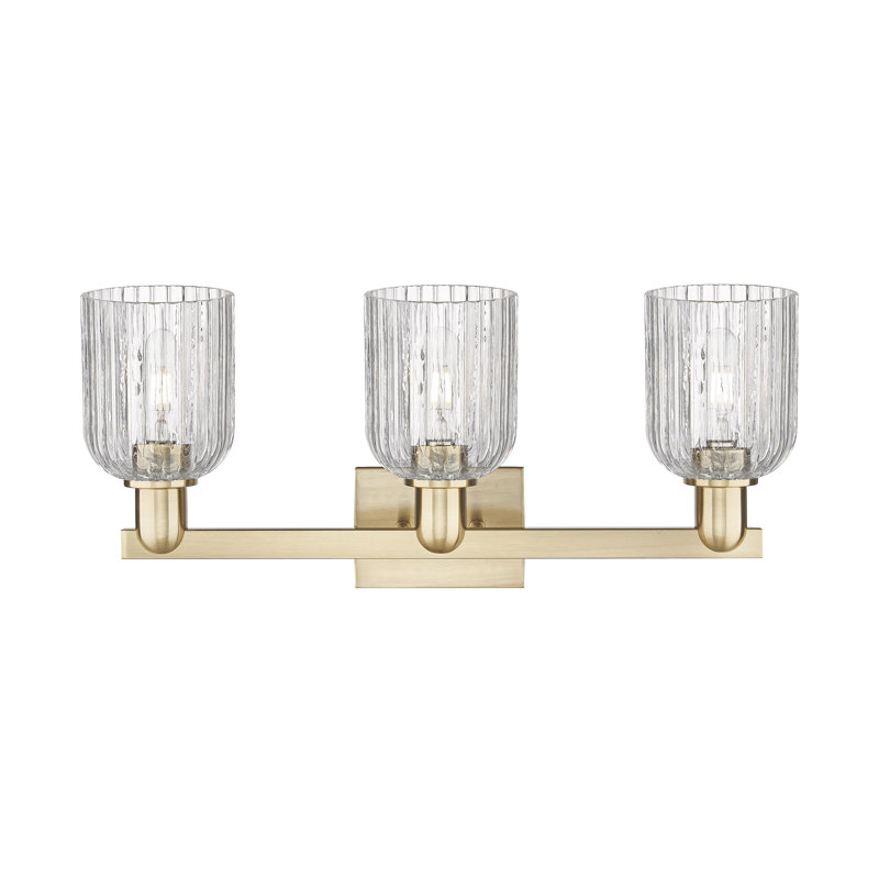 Applique murale « Voile de mariée » - 3 lumières - 66 cm - Bronze champagne - Éclairage pour salle de bain