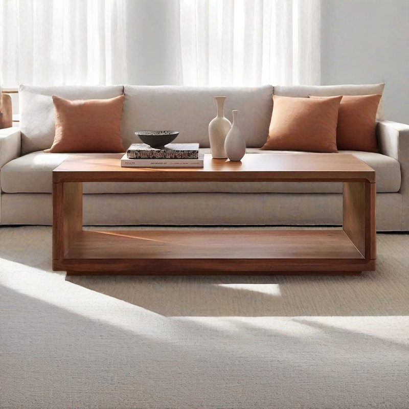 American rectangular coffee table, 15.7" H x 55.1" L x 25.6" W