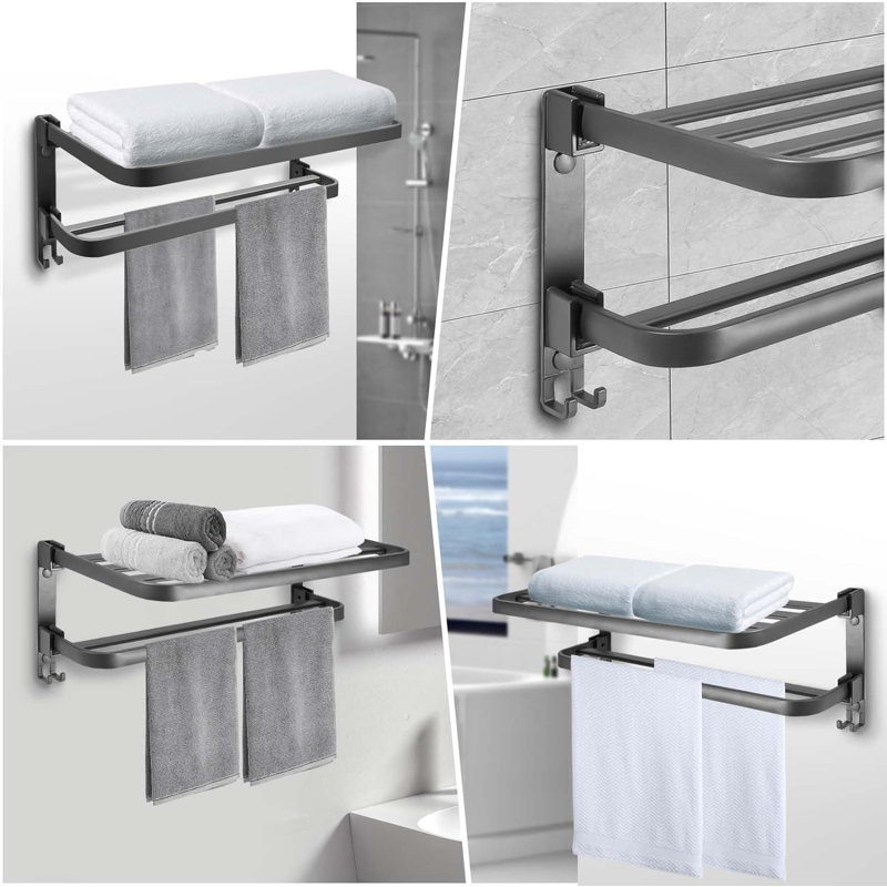 Porte-serviettes de salle de bain, H 6,6 po x l 24 po x P 8 po