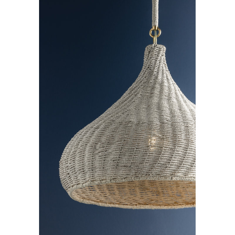 Hampstead Pendant in Aged Brass, 15 W, 17.75" H x 20" W x 20" D