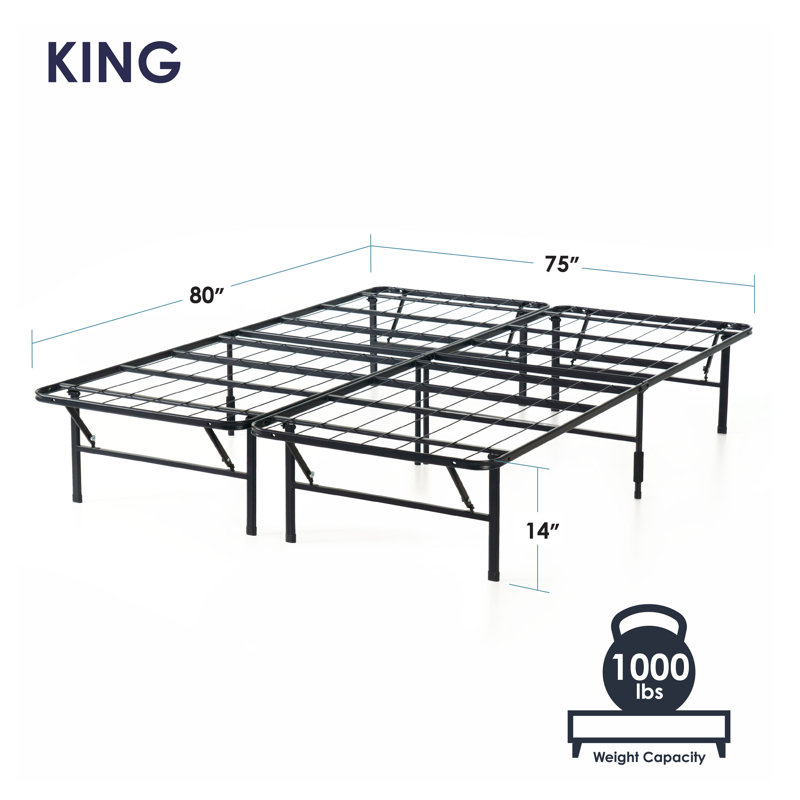 Base de lit pliable en acier SmartBase de 14 po, Très grand