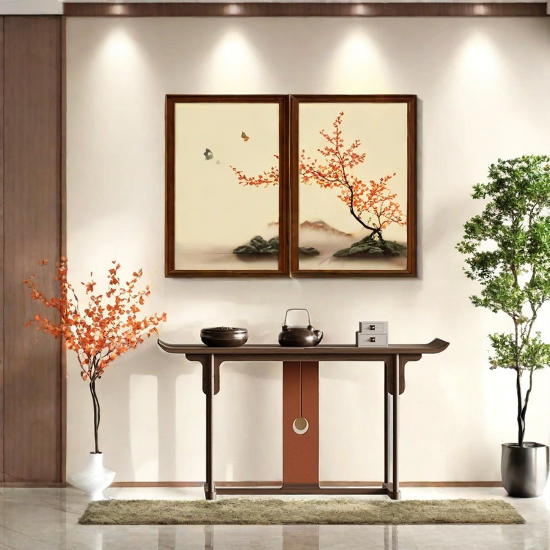 Nouvelle table d'entrée de style chinois, H 33,5 po x l 47,2 po x P 13,8 po