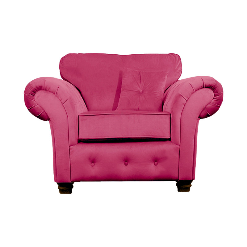 Lila Velvet Chesterfield Chair, Fuchsia